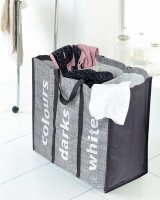 Country Club 3 Section Design Folding Laundry Bag 70x50x25cm - Grey