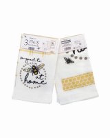 Country Club Pack of 3 Bee at Home Design Tea Towels