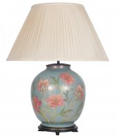 Jenny Worrall Coral Peony Large Glass Table Lamp