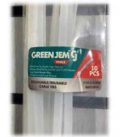 Green Jem Natural Quick Release Cable Ties -710mm x 8mm - 10 Pack