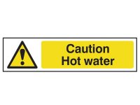 Scan PVC Sign 200 x 50mm - Caution Hot Water