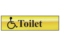 Scan Polished Brass Effect Sign 200 x 50mm - Disabled Toilet