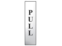 Scan Polished Chrome Effect Sign 50 x 200mm - Pull Vertical