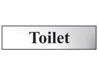 Scan Polished Chrome Effect Sign 200 x 50mm - Toilet