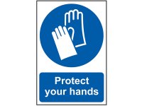 Scan PVC Sign 200 x 300mm - Protect Your Hands