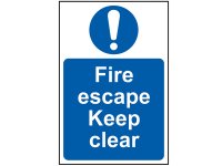 Scan PVC Sign 200 x 300mm - Fire Escape Keep Clear