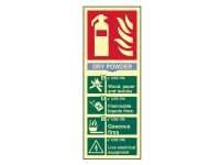Scan Photoluminescent Sign 75 x 200mm - Fire Extinguisher Composite - Dry Powder