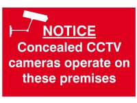 Scan PVC Sign 300 x 200mm - Notice Concealed CCTV Camera