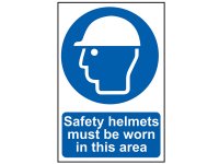 Scan PVC Sign 400 x 600mm - Safety Helmets Must Be Worn In This Area