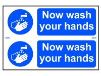 Scan PVC Sign 300 x 200mm - Now Wash Your Hands
