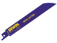 Irwin 614R Bi-Metal Sabre Saw Blades for Metal Cutting 150mm Pack of 25