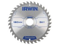 Irwin Construction Circular Saw Blade 180 x 30mm x 36T ATB