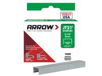 Arrow JT21 T27 Staples 8mm (5/16in) (Box of 1000)