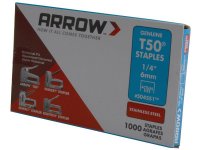 Arrow T50 Staples Stainless Steel 504SS 6mm (1/4in) (Box of 1000)