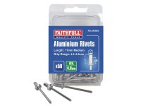 Faithfull Aluminium Rivets 4.8 x 11mm Medium (Pack of 50)