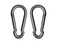 Faithfull Fire Brigade Snap Hook Stainless Steel 6mm (Pack of 2)