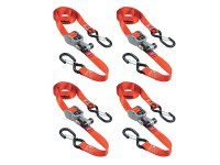 Master Lock Ratchet Tie-Down S-Hooks 4.25m Red 4 Piece