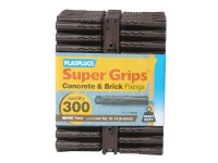 Plasplugs BP 539 Solid Wall Super Grips Fixings Brown (Pack of 300)