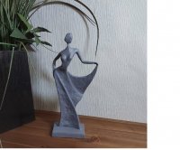 BRIGITTE CHIC LADY Elur Iron Figurine 27cm Grey Shimmer
