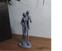 COUPLE IN EMBRACE Elur Iron Figurine 18cm Grey Shimmer