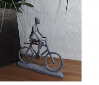 BICYCLE RIDE Elur Iron Figurine 19cm Grey Shimmer