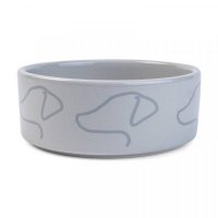 Zoon Grey Ceramic Dog Bowl 15cm