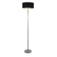 Searchlight Ontario Chrome Floor Lamp With Black Shade/Silver Inner