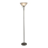 Searchlight Linea Uplighter Floor Lamp Satin Silver & Acid Glass