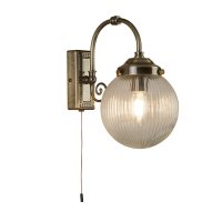 Searchlight Belvue Bathroom Ip44 Wall Light,Clear Globe Shade,Antique Brass