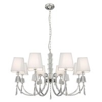 Searchlight Portico Cc/Glass 8 Light Pend Wh String Shade