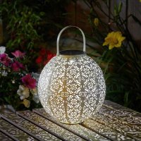 Smart Solar Decorative Damasquette Lantern - Cream