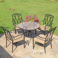 GRANADA 91cm Table with 4 ASCOT Chairs Set