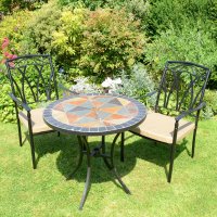 TOBARRA 76cm Table with 2 ASCOT Chairs Set