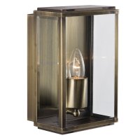 Searchlight Box Outdoor Wall & Porch Light Ant/Brass Rect Box