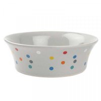 Zoon Flared Polka Dot Ceramic Cat Bowl 15cm