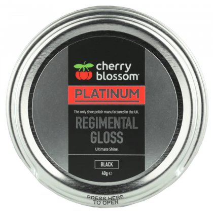 Cherry Blossom Regimental Gloss Shoe Polish 40g - Black