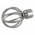 Rothley 25mm x 1219mm Curtain Pole with Cage Orb Finials, Brackets & Curtain Rings - Brushed Stainless Steel
