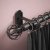 Rothley 25mm x 1829mm Curtain Pole with Cage Orb Finials, Brackets & Curtain Rings - Matt Black