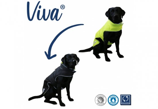 Ancol Viva Reversible Coat - Black/Hi-Vis 40cm Medium