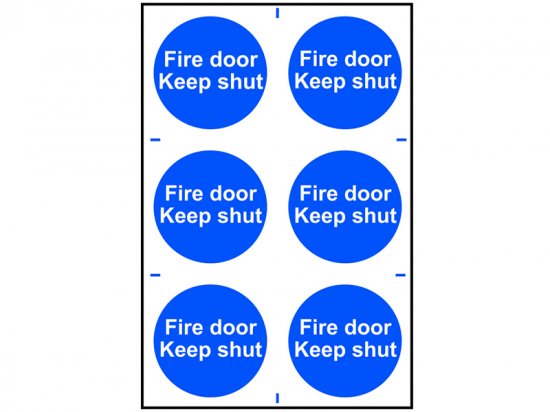 Scan PVC Signs 100 x 100mm (Pack of 6) - Fire Door Keep Shut