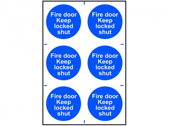 Scan PVC Signs 100 x 100mm (Pack of 6) - Fire Door Keep Locked Shut