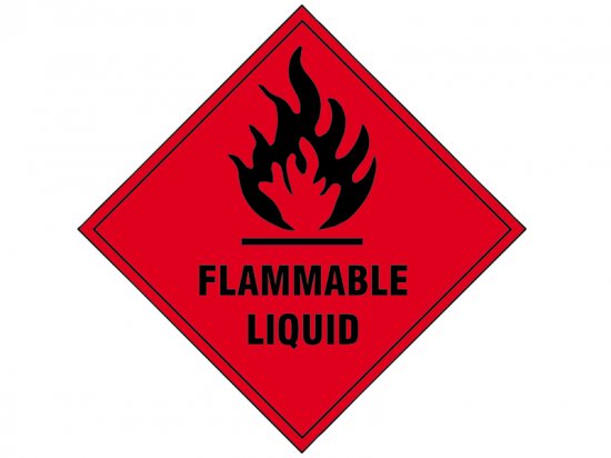 Scan Self Adhesive Vinyl Sign 100 x 100mm - Flammable Liquid
