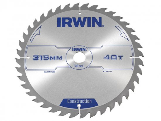 Irwin General Purpose Table & Mitre Saw Blade 315 x 30mm x 40T ATB