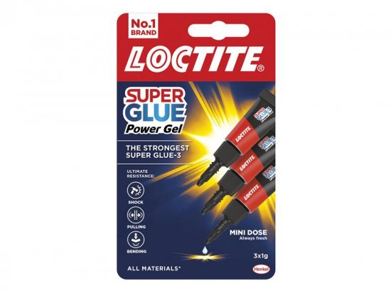Loctite Super Glue-3 Power Gel Tube 3 x 1g