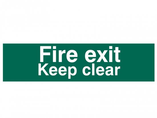 Scan PVC Sign 200 x 50mm - Fire Exit Keep Clear Text Only