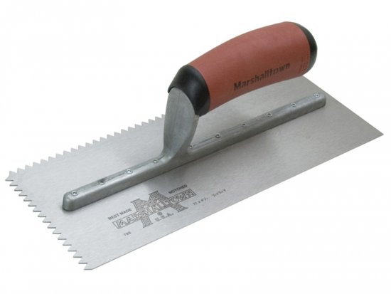 Marshalltown M701SD V 3/16in Notched Trowel DuraSoft Handle 11 x 4.1/2in