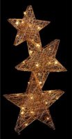Premier Decorations Lit Stacked Metal Stars 30LED 60cm - Rs Gold