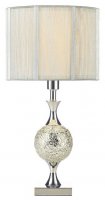 Dar Elsa Table Lamp Silver Mosaic with Silver String Shade