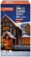 Premier Decorations ClusterBrights Multi-Action 2000 LED with Green Cable - Vintage Gold & Red