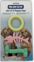 The Pet Store Set of 3 Puppy Toys